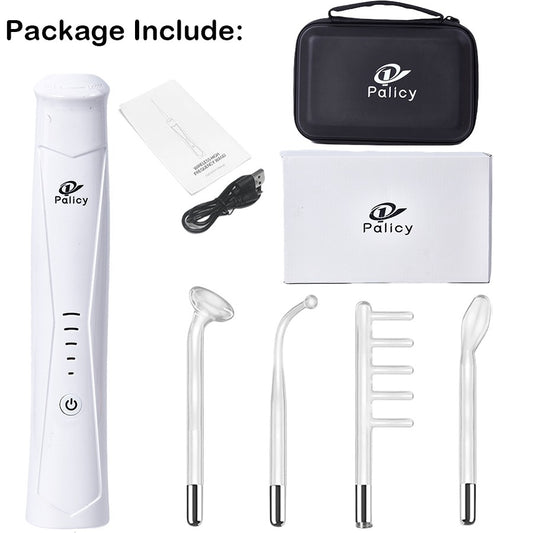 Portable High Frequency Facial Machine with 4 Glass Wands for Skin Care