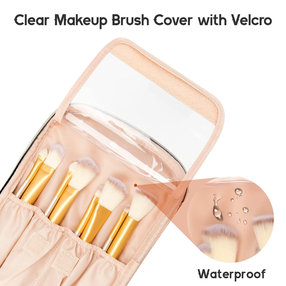 Large Capacity Travel Makeup Bag Organizer with Divider and Handle - Waterproof Vegan Leather