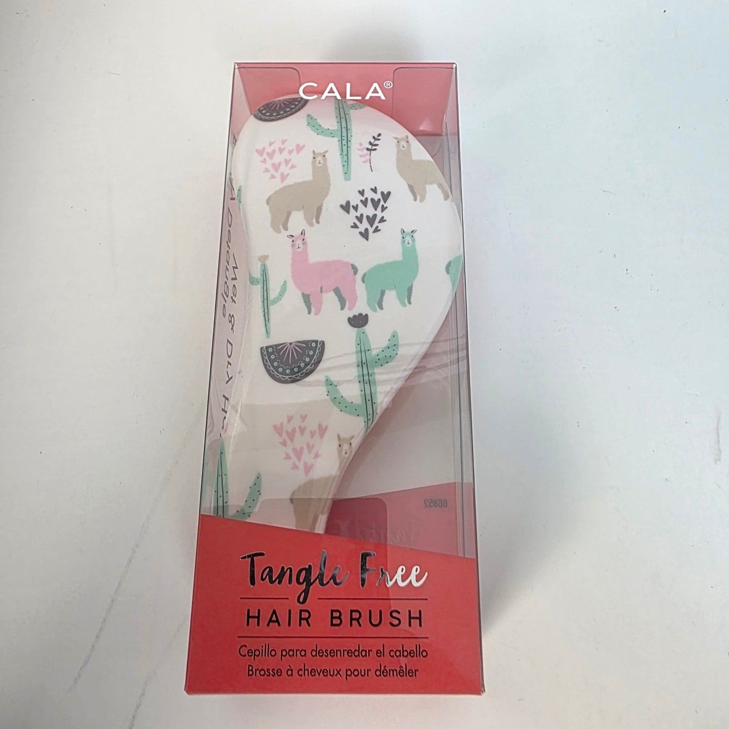 Tangle-Free Hair Brush with Cactus & Llama Print - Wet & Dry Detangler