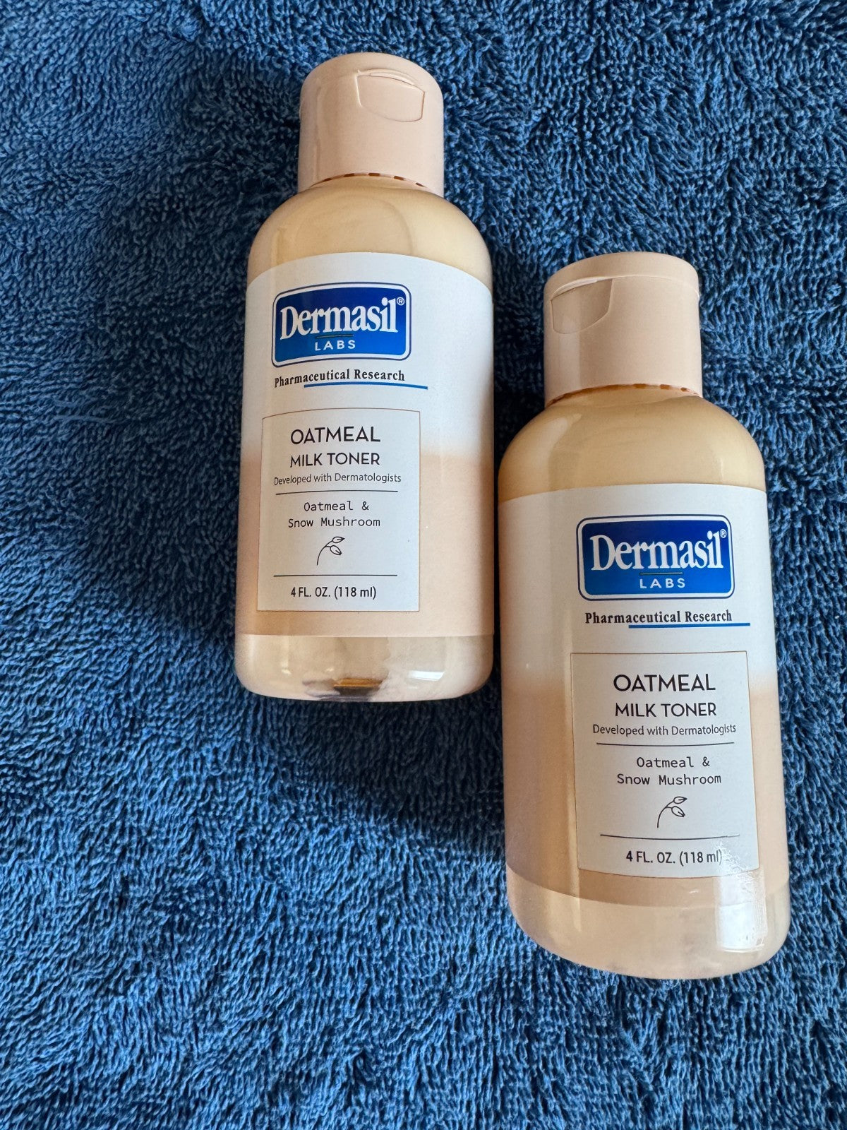 Hydrating Oatmeal & Snow Mushroom Toner - Set of 2, 4 fl oz Each, Gentle Skincare