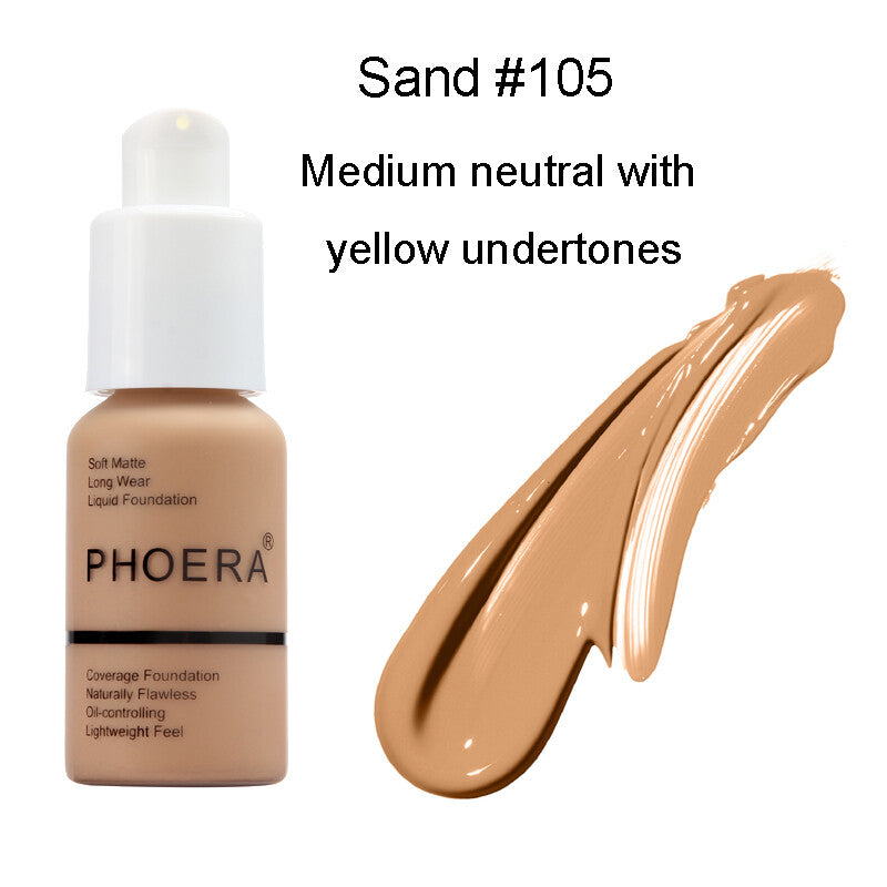 Full Coverage Matte Liquid Foundation for All Skin Types - Long Lasting & Waterproof