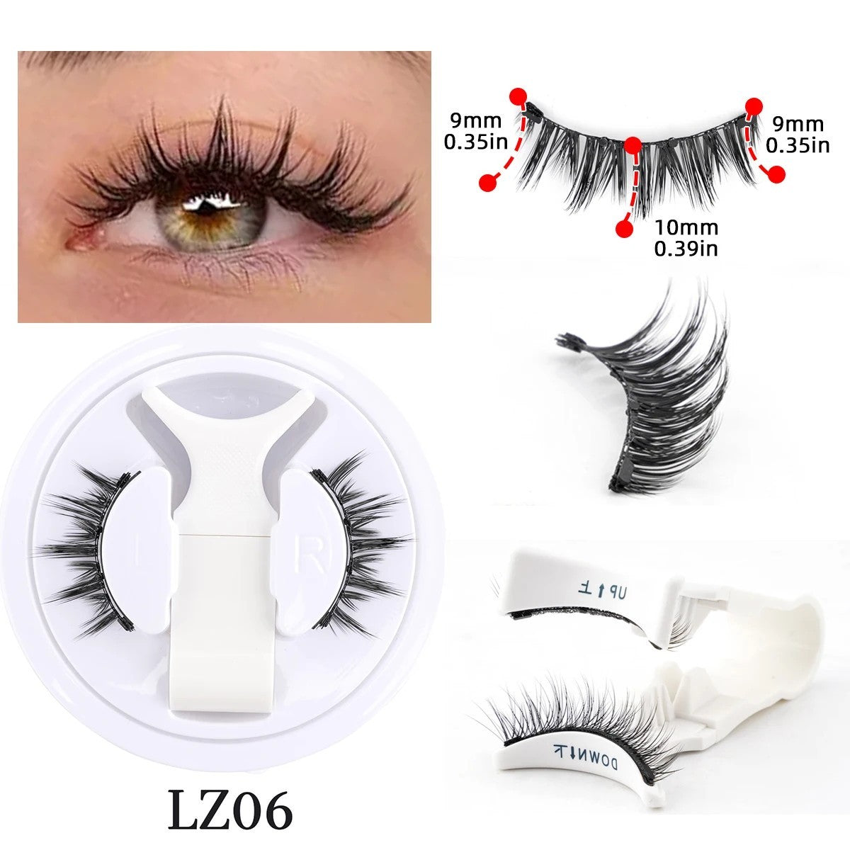 Magnetic False Eyelashes with Applicator Set – Reusable 3D Natural Look
