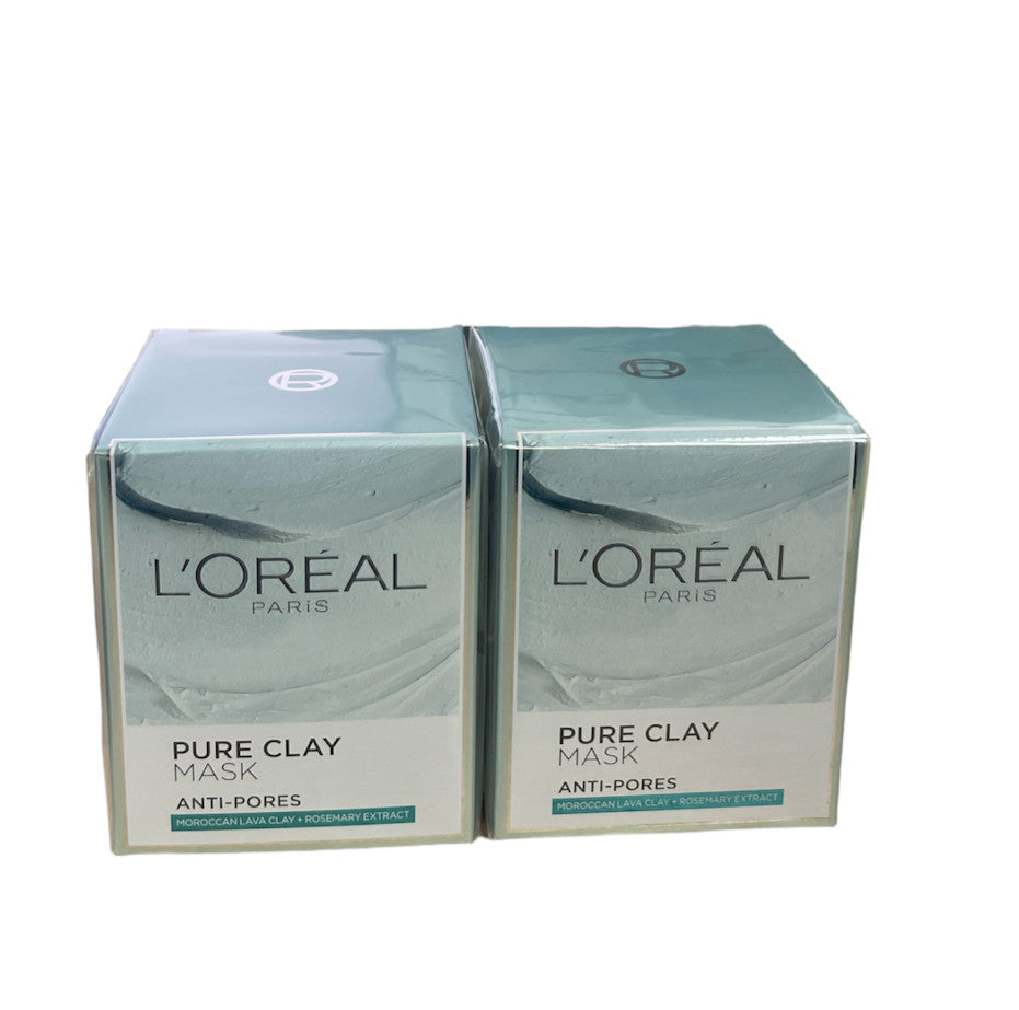 L'Oreal Paris Pure Clay Mask Anti-Pores 50g - 2 Pack