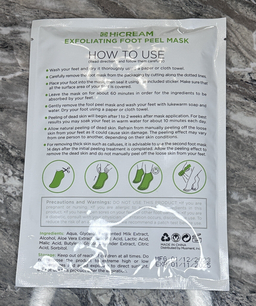 Exfoliating Foot Peel Mask – 2 Pack