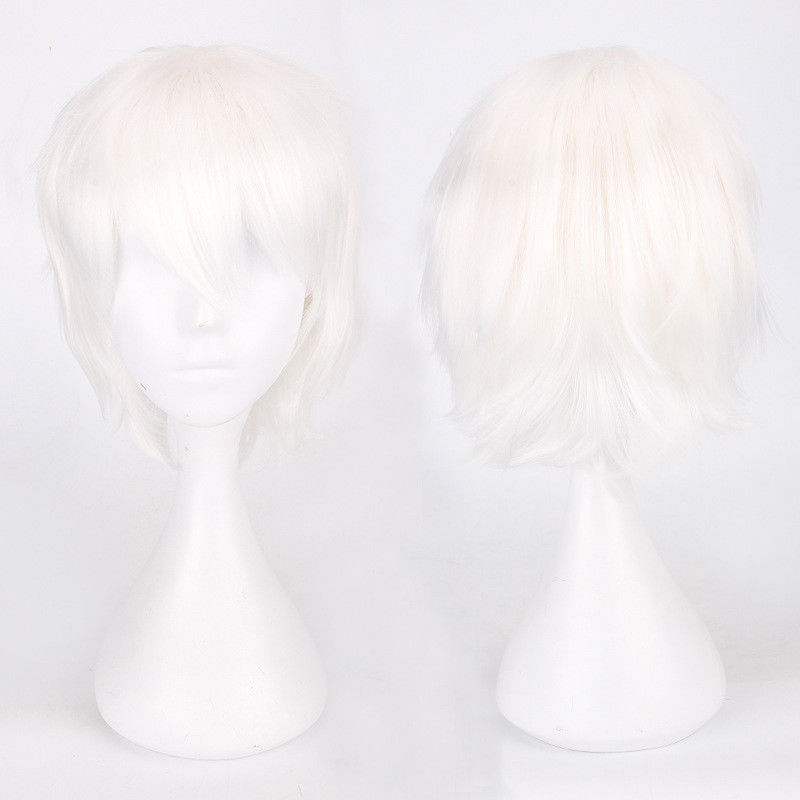 Anime Cosplay Wigs Short Straight Heat-Resistant Synthetic Hair Costume Accessory
