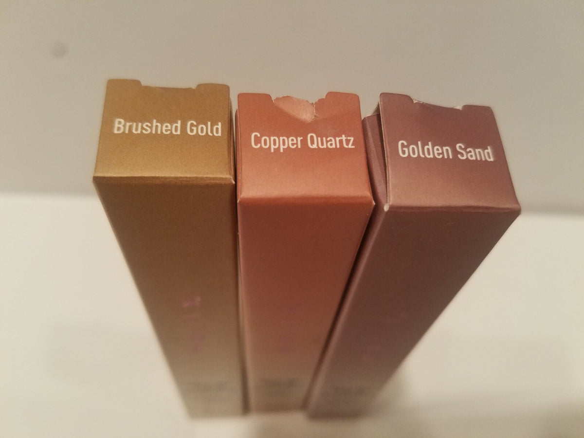 Liquid Eyeshadow Trio Copper Quartz Gold Sand Brushed Gold Makeup Set