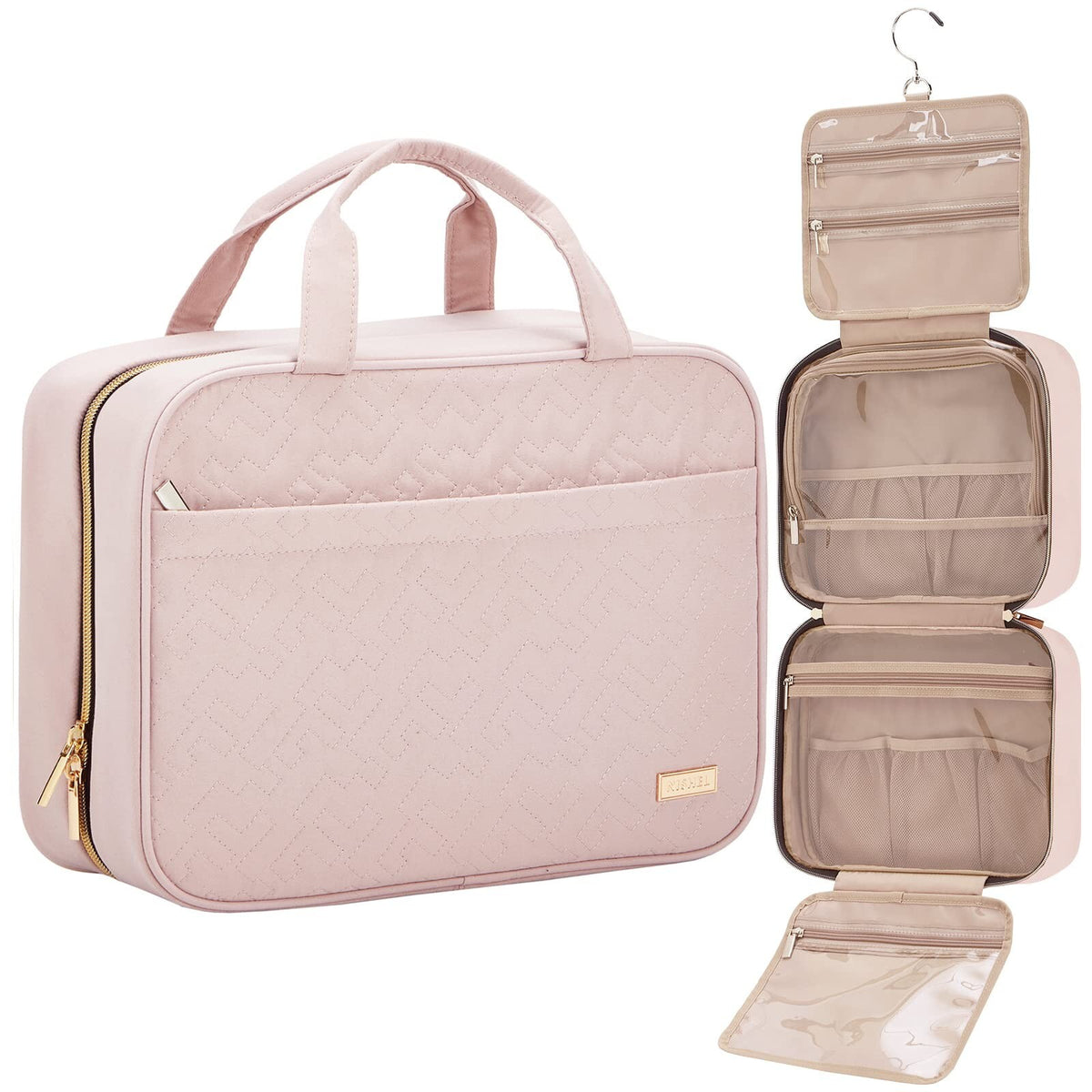 Large Travel Toiletry Bag for Women - Hanging Organizer for Full-Size Cosmetics & Toiletries