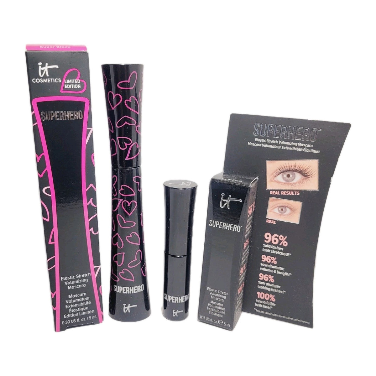 2-Piece Volumizing Mascara Set - Superhero Elastic Black Lash Boost