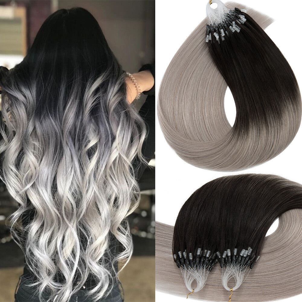 Thick Micro Loop Human Hair Extensions - Remy 100% Human Hair, Nano Beads, Multiple Lengths & Colors