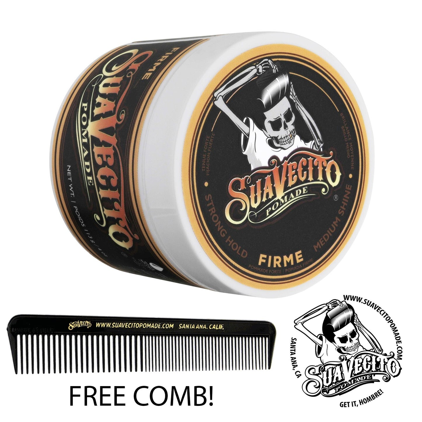 Strong Hold Hair Pomade 4 oz. Water Soluble Styling Product for Thick & Curly Hair