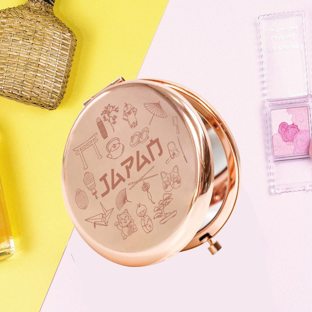 Travel Pocket Mirror - Compact Stainless Steel Makeup Mirror for On-the-Go