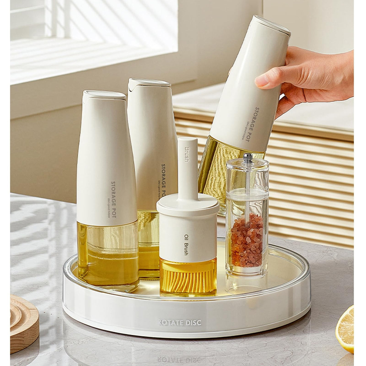 Rotating Makeup Organizer with Perfume Tray and Cosmetic Storage