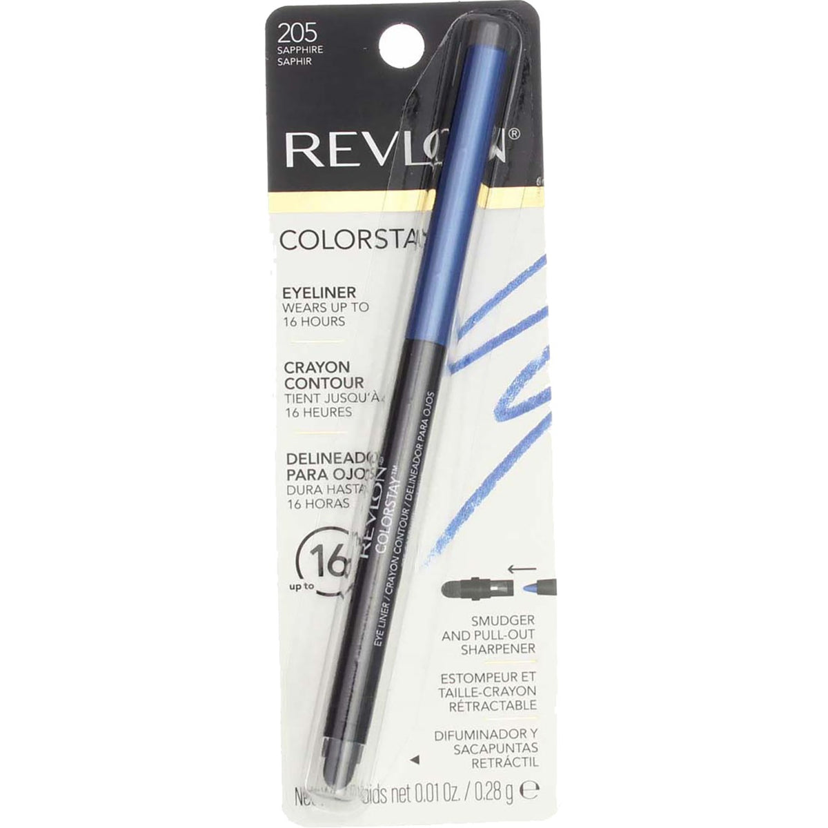 Waterproof Eyeliner Pencil - Longwear, Smudge & Sharpener Included - Sapphire 205