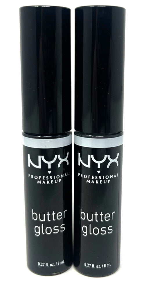 (2) NYX Butter Gloss Lip Gloss Sealed 0.27 fl oz - Licorice, Lip Makeup Set