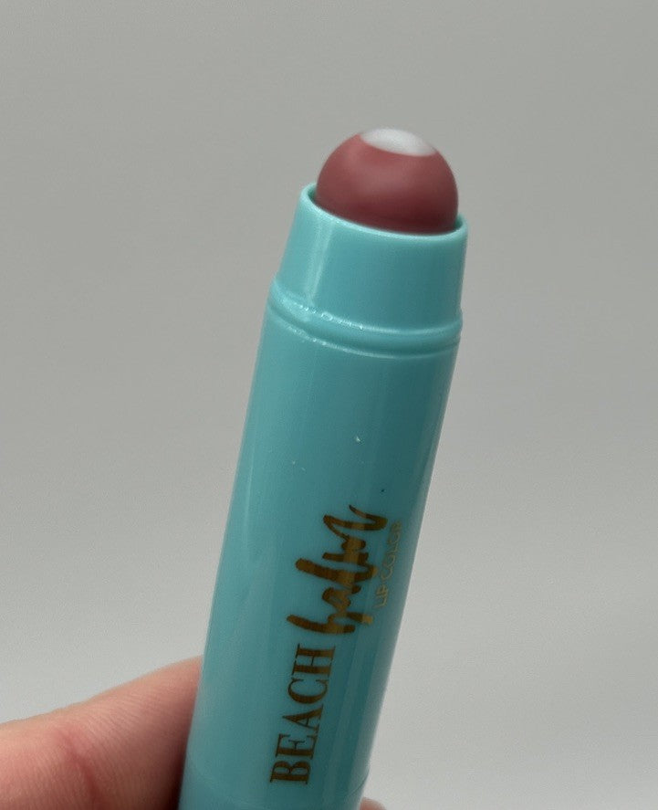Beach Balm Lip Color - Hydrating Mauve Shade, Full Size, New