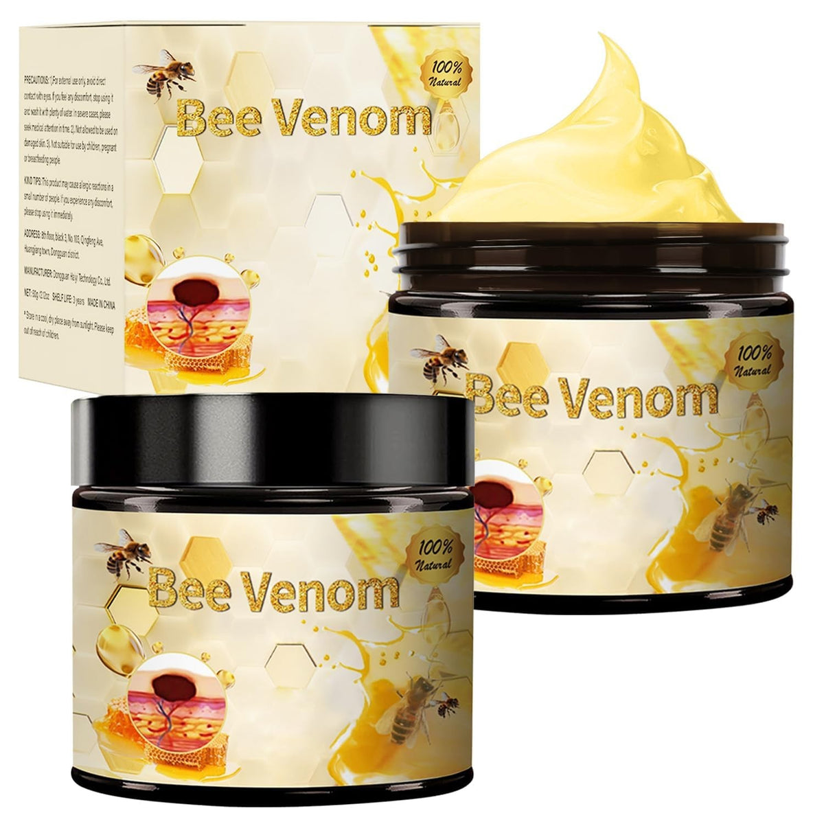 Bee Venom Treatment Cream Pack - Natural Skin Repair for All Body Parts