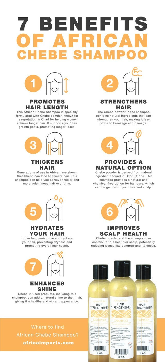 African Chebe Shampoo Hair Strength & Regrowth - 8 oz