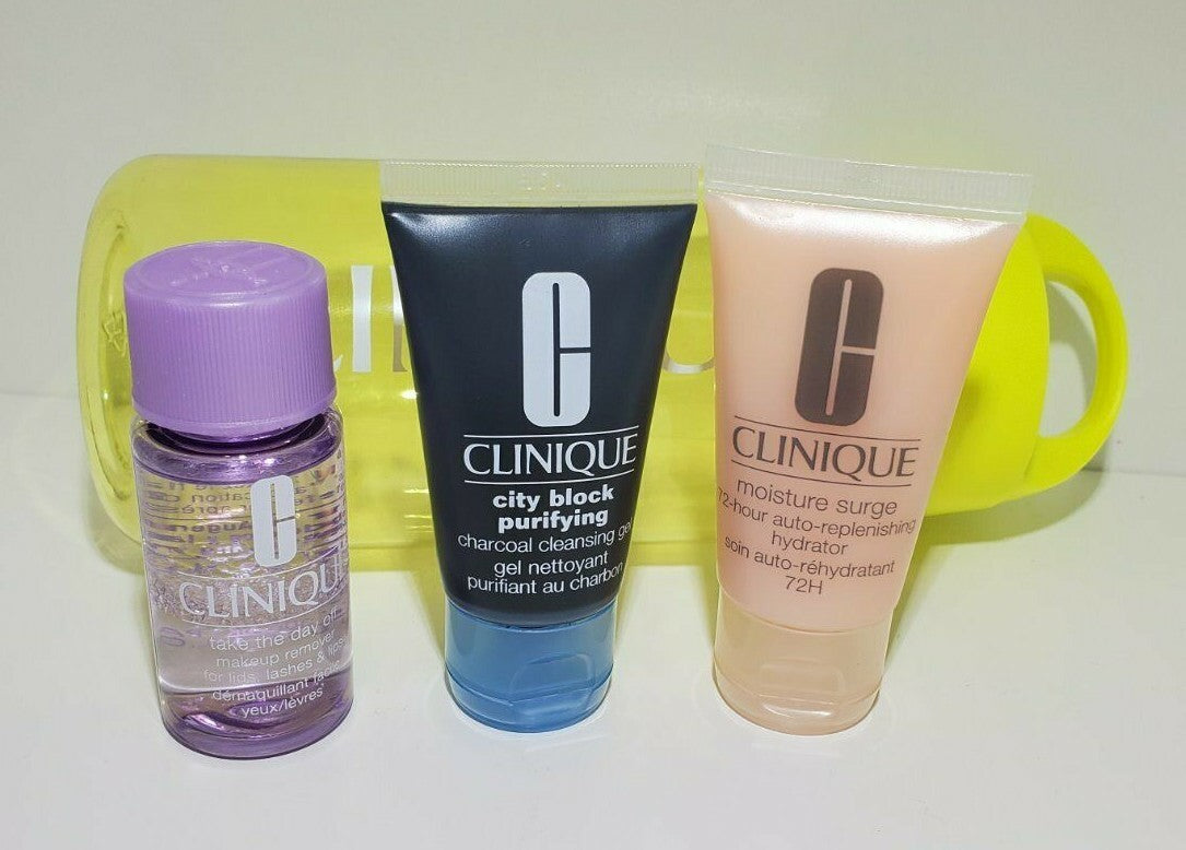 Water Bottle Set with Makeup Remover and Skincare Samples - BPA-Free