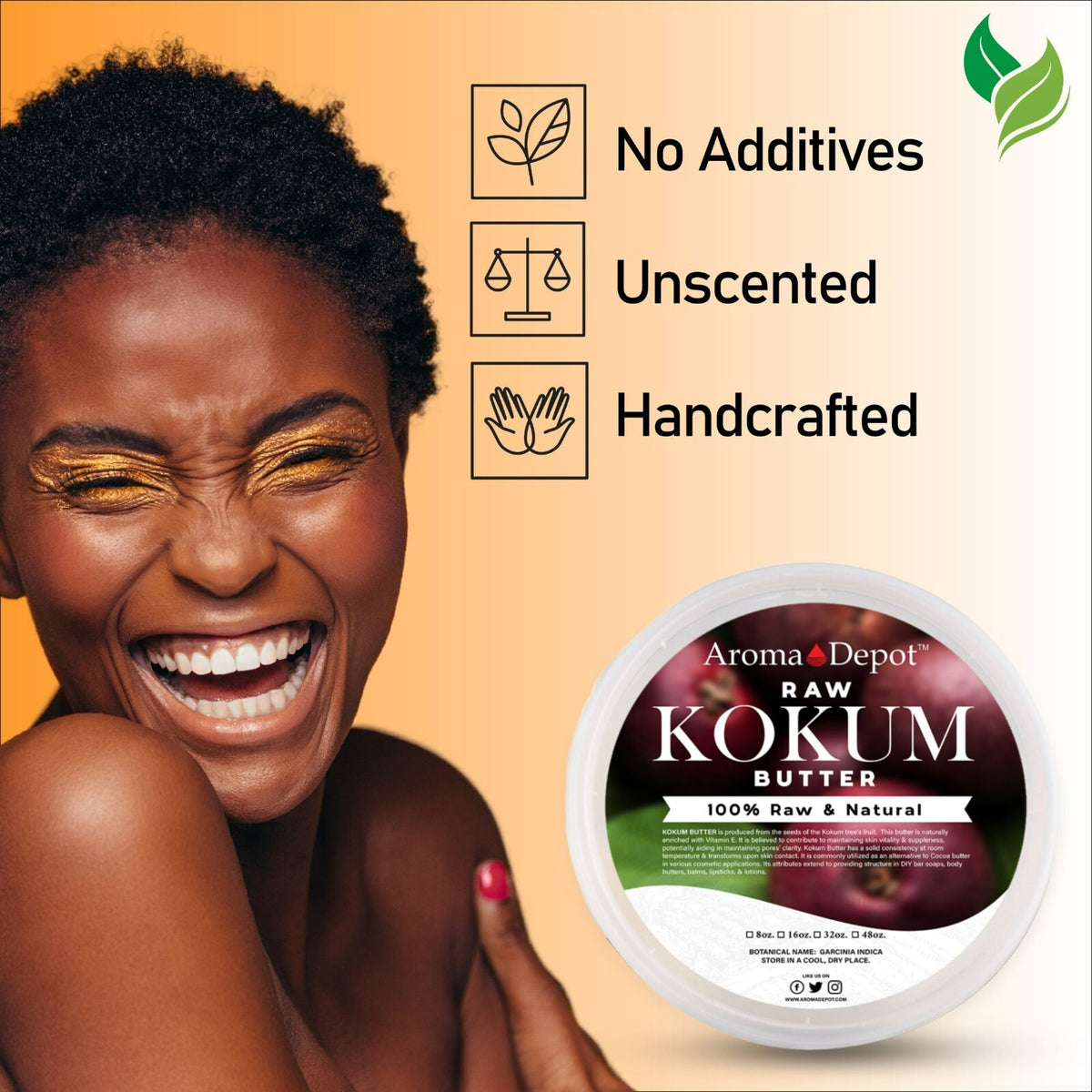 Kokum Butter 8 oz. | 100% Pure Raw Cold Pressed Natural