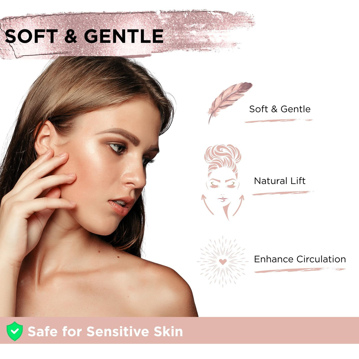 Lymphatic Face Brush for Puffiness Reduction - Rose Gold