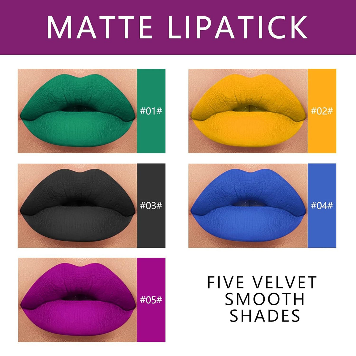 10 Colors Lipstick Set - Metallic & Matte Long-Wear Lip Cosmetics