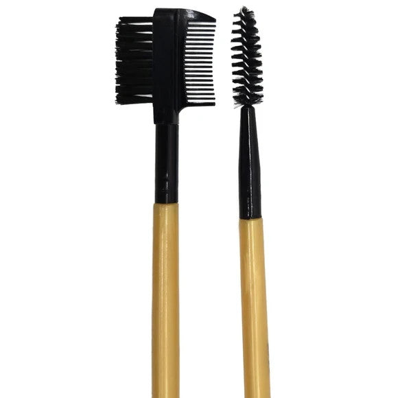 2 Piece Eyebrow Brush and Eyelash Comb Set - Makeup & Grooming Tools