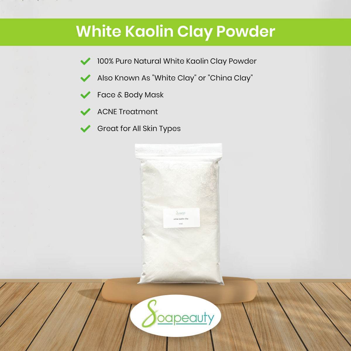 White Kaolin Clay Powder - Natural Cosmetic Grade
