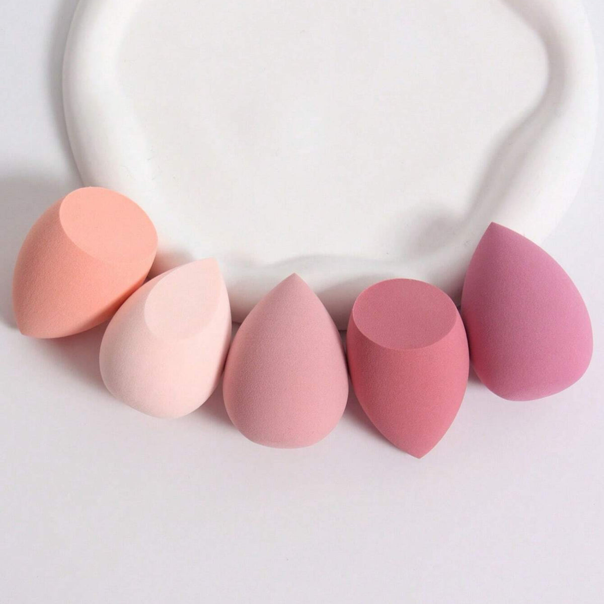 5-Piece Makeup Sponge Set for Foundation Blending - Soft Latex-Free Beauty Tools