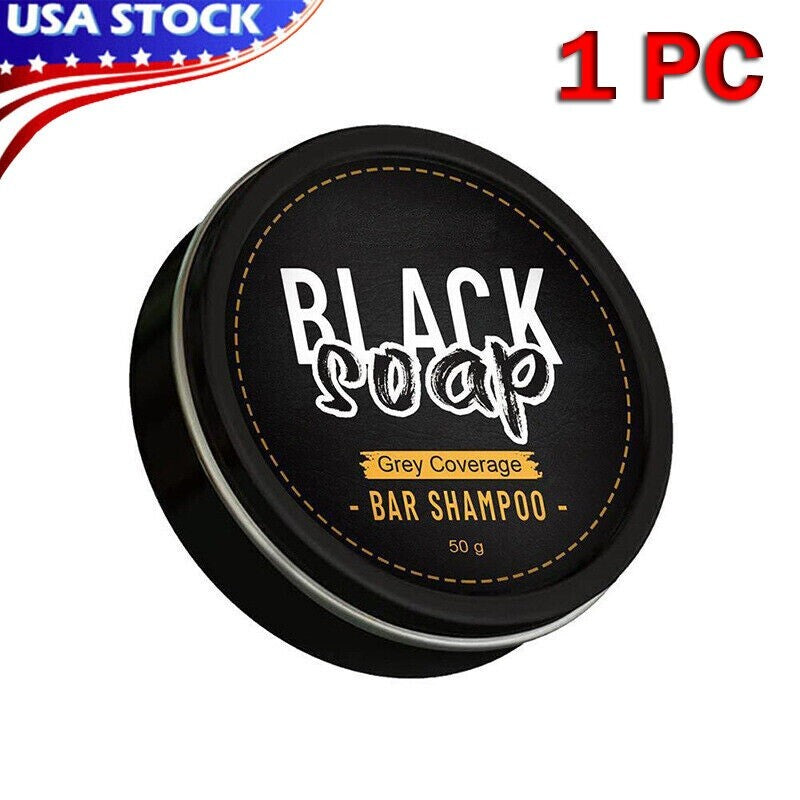 Men's Grey Hair Cover Shampoo - Darkening Black Soap for Gray Hair - 2 Pack