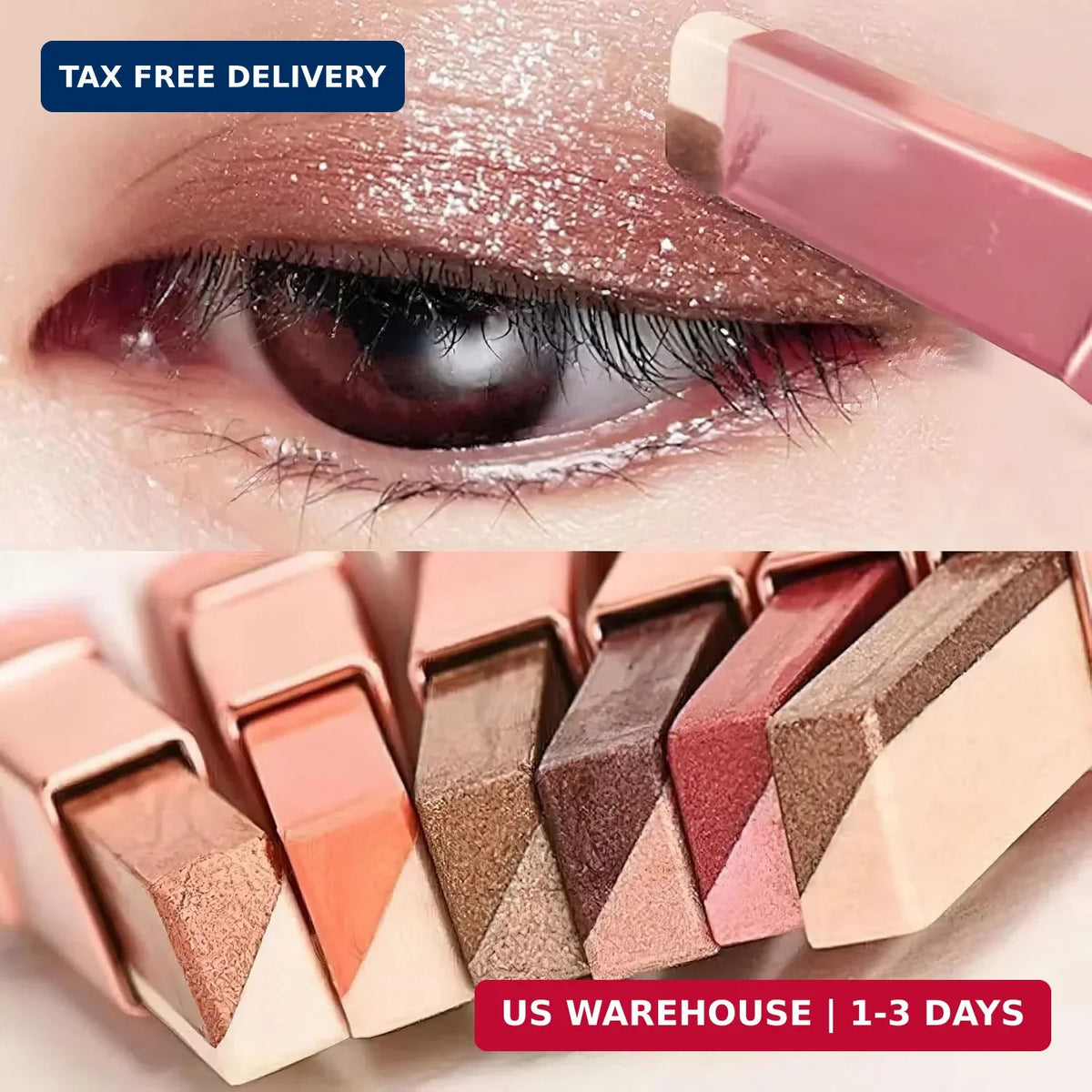 6 Color Eyeshadow Stick Set - Waterproof Gradient Glitter Makeup Pens