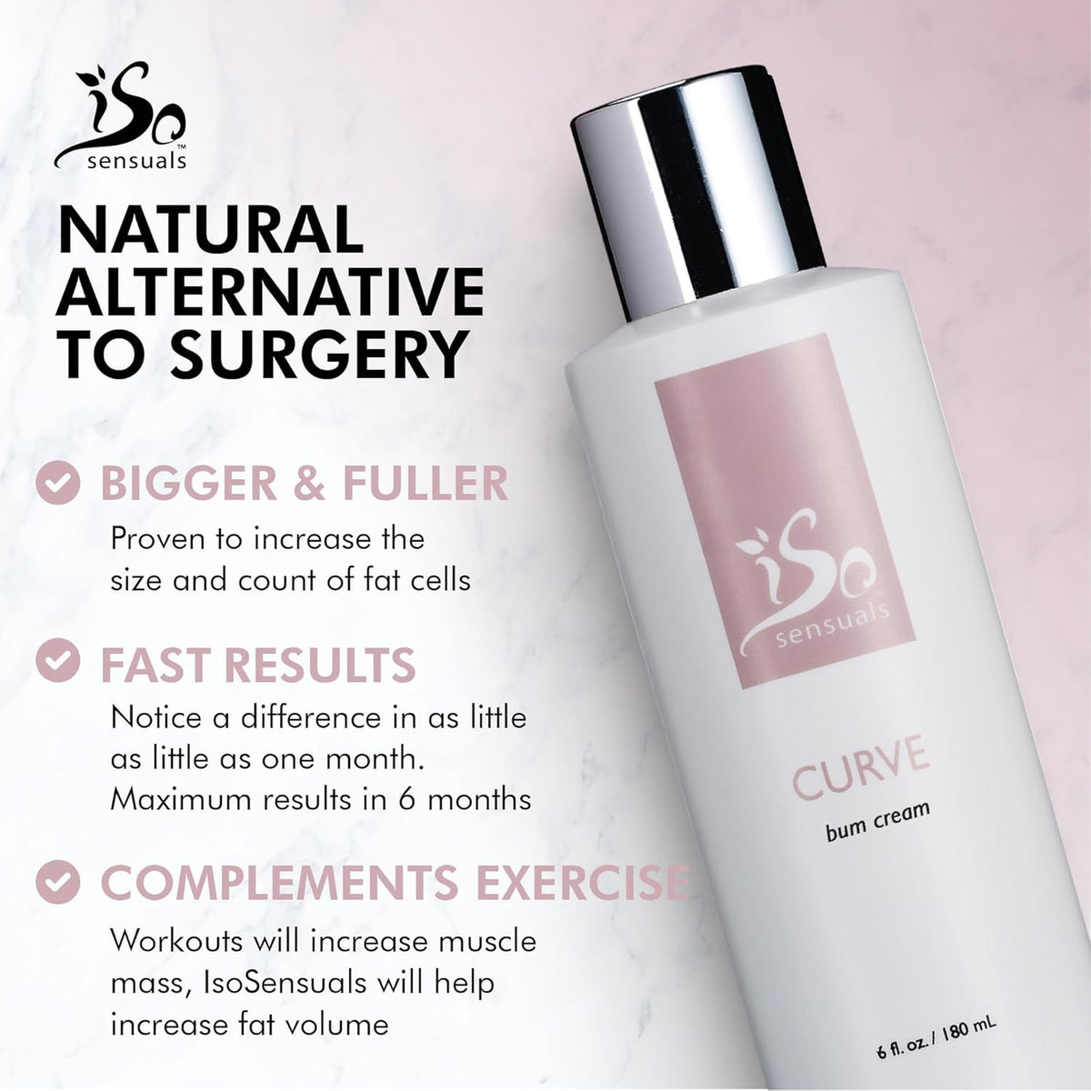 Butt Enhancement Cream for Natural Curves and Plumping - 2 Month Supply