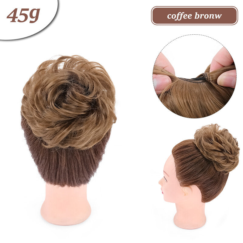Thick Curly Messy Bun Hair Piece - Synthetic Hair Extensions for Updo & Volume