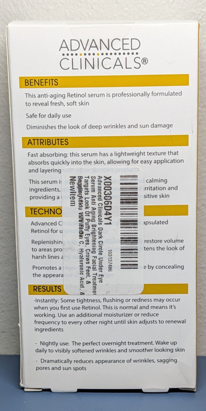 2-Pack Retinol Serum for Anti-Aging & Wrinkle Reduction - 1.75oz Each