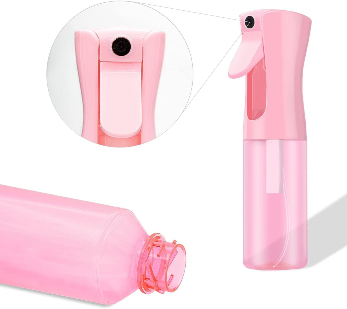 Refillable Continuous Spray Bottle for Hair & Beauty - 6.8oz Pink