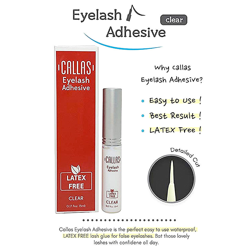 Latex-Free Clear Eyelash Adhesive - Waterproof False Lash Glue