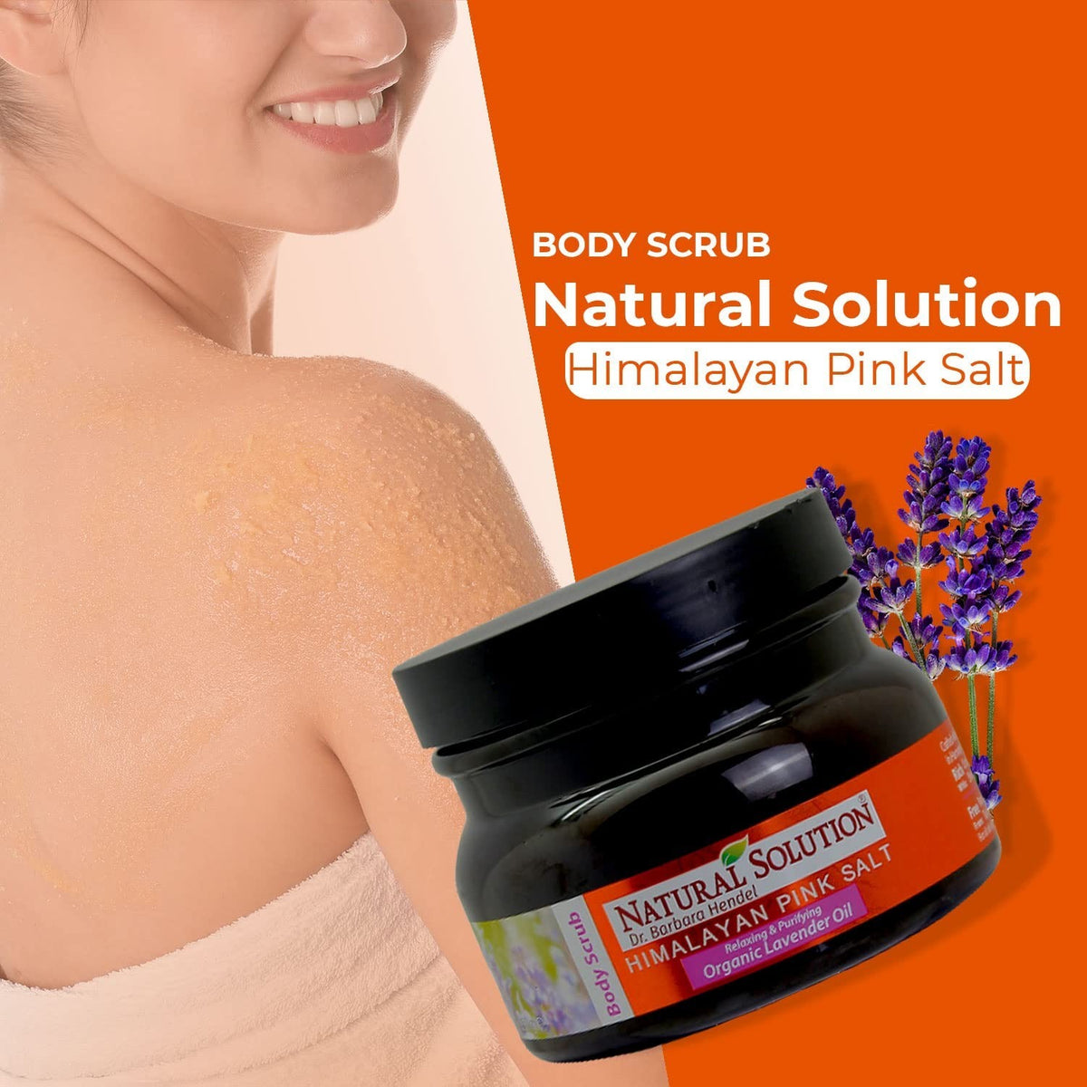 Himalayan Salt Body Scrub with Organic Lavender Oil, Relaxing &