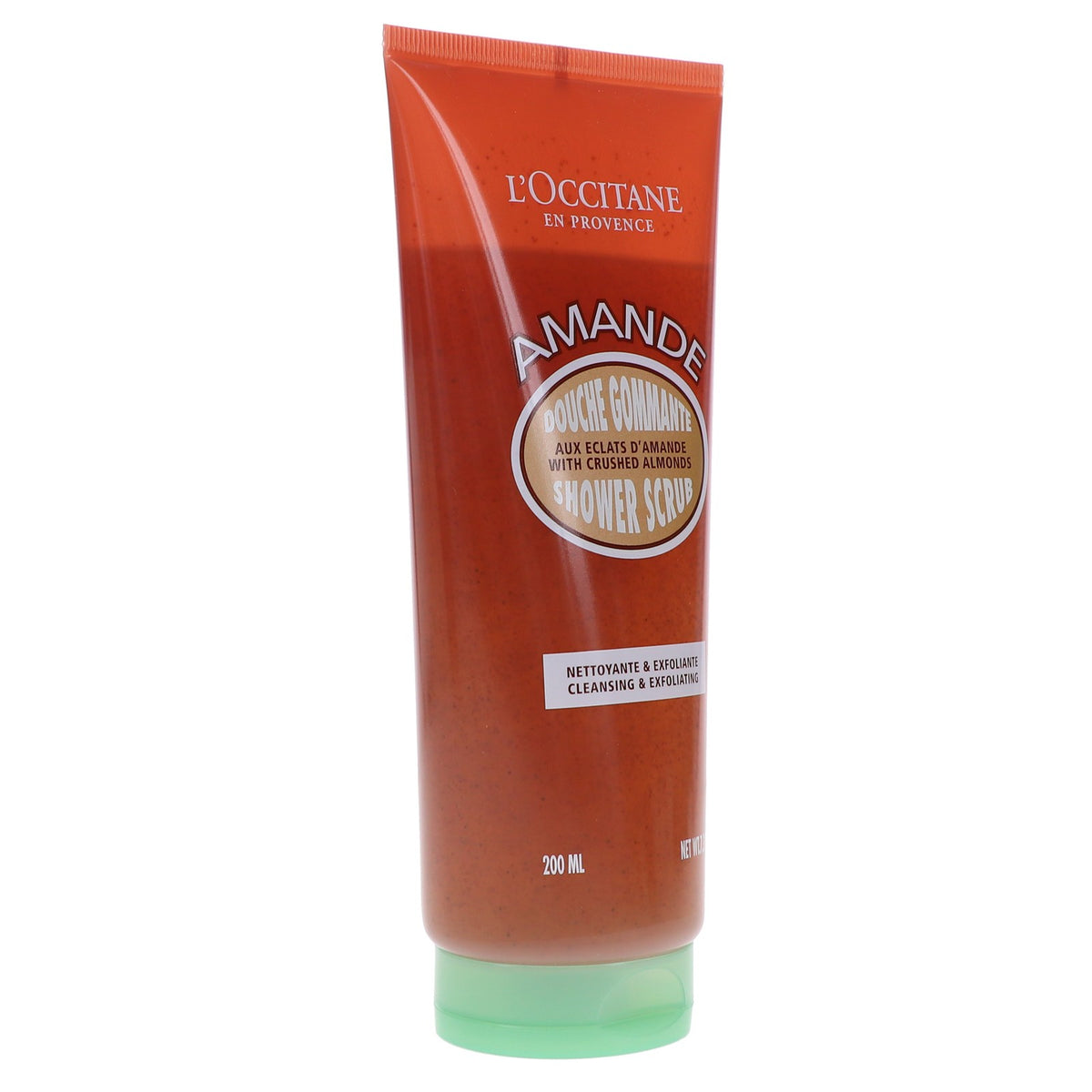 Almond Shower Scrub 7.3 oz - Exfoliating Body Wash for Soft Skin