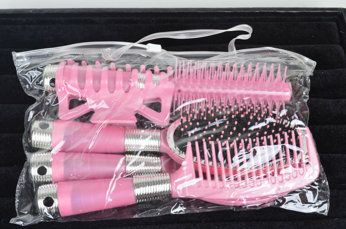 Gift Set Hair Styling Tools with Comb Brush Curling Iron Mirror Clip - Multi Color