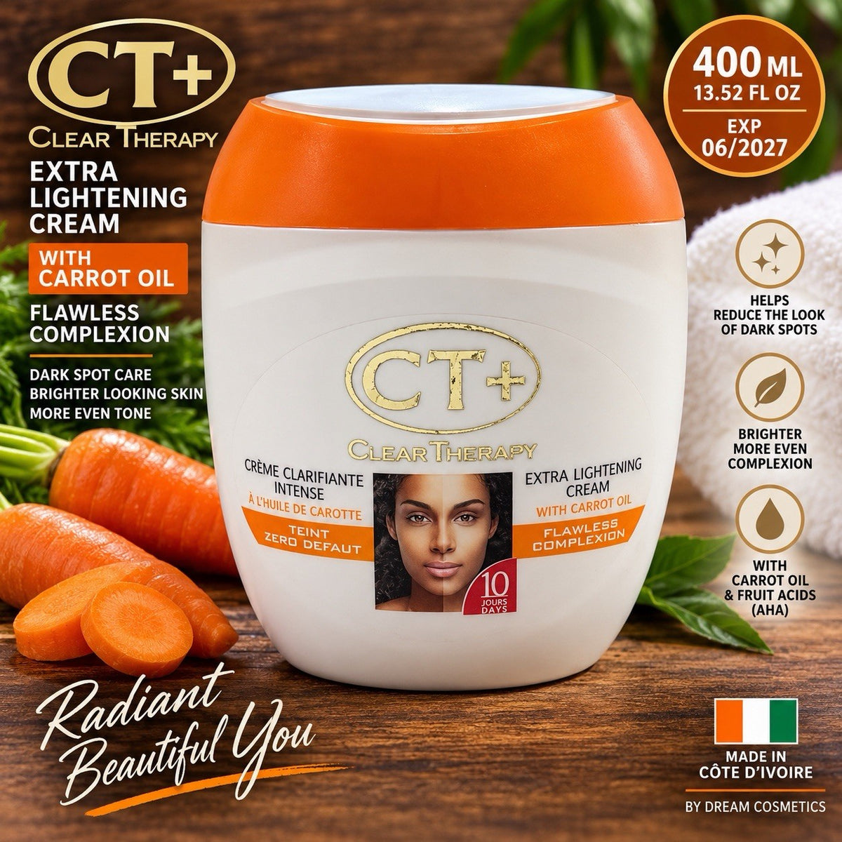 Clarifying Carrot Oil Lightening Cream for Pigmentation - 400ml