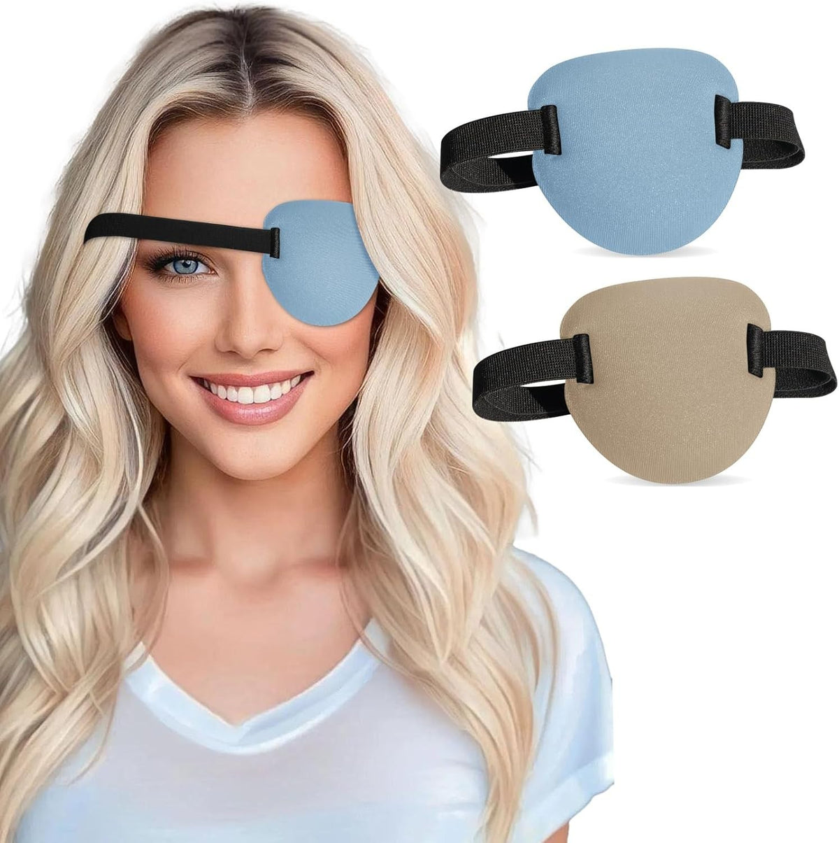 Adjustable Medical Eye Patches for Adults and Kids - Amblyopia & Lazy Eye Cover, 2 Pack