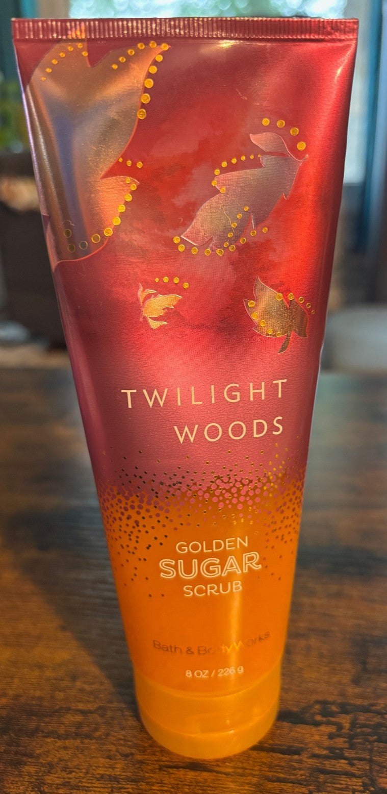 New Bath and Body Works Twilight Woods Golden Sugar Scrub 8 oz SEALED