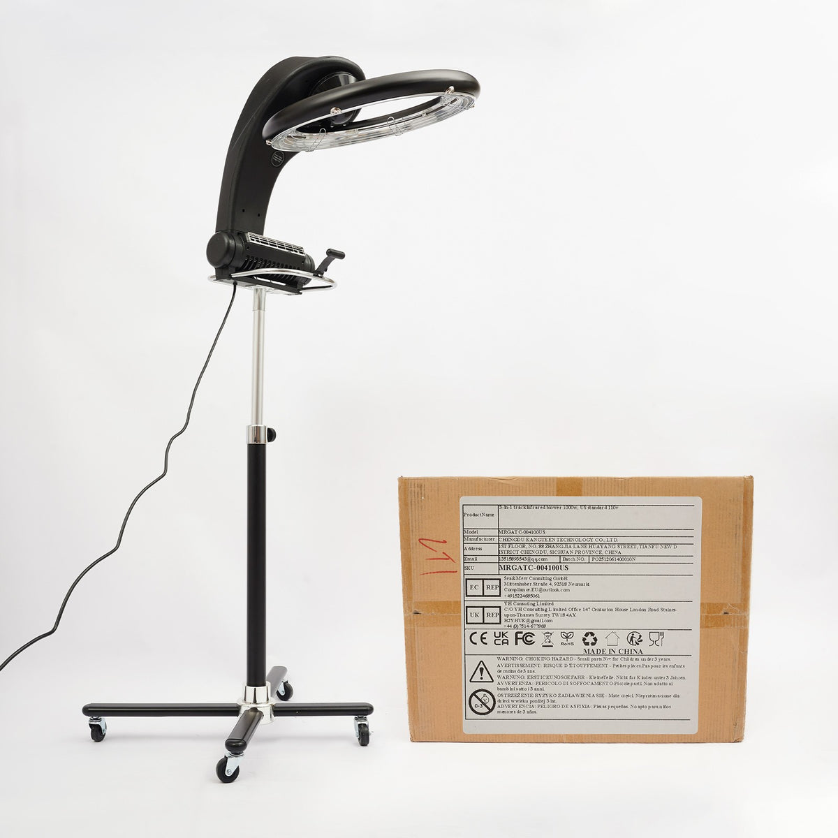 360° Rotating Standing Hair Dryer 1000W Adjustable Salon Hair Dryer