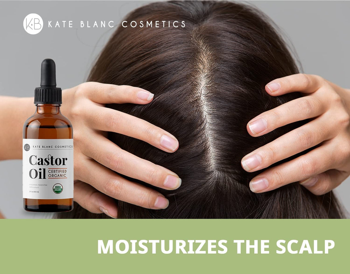 Organic Castor Oil for Hair & Skin - 2 Fl Oz | Pure & USDA Certified