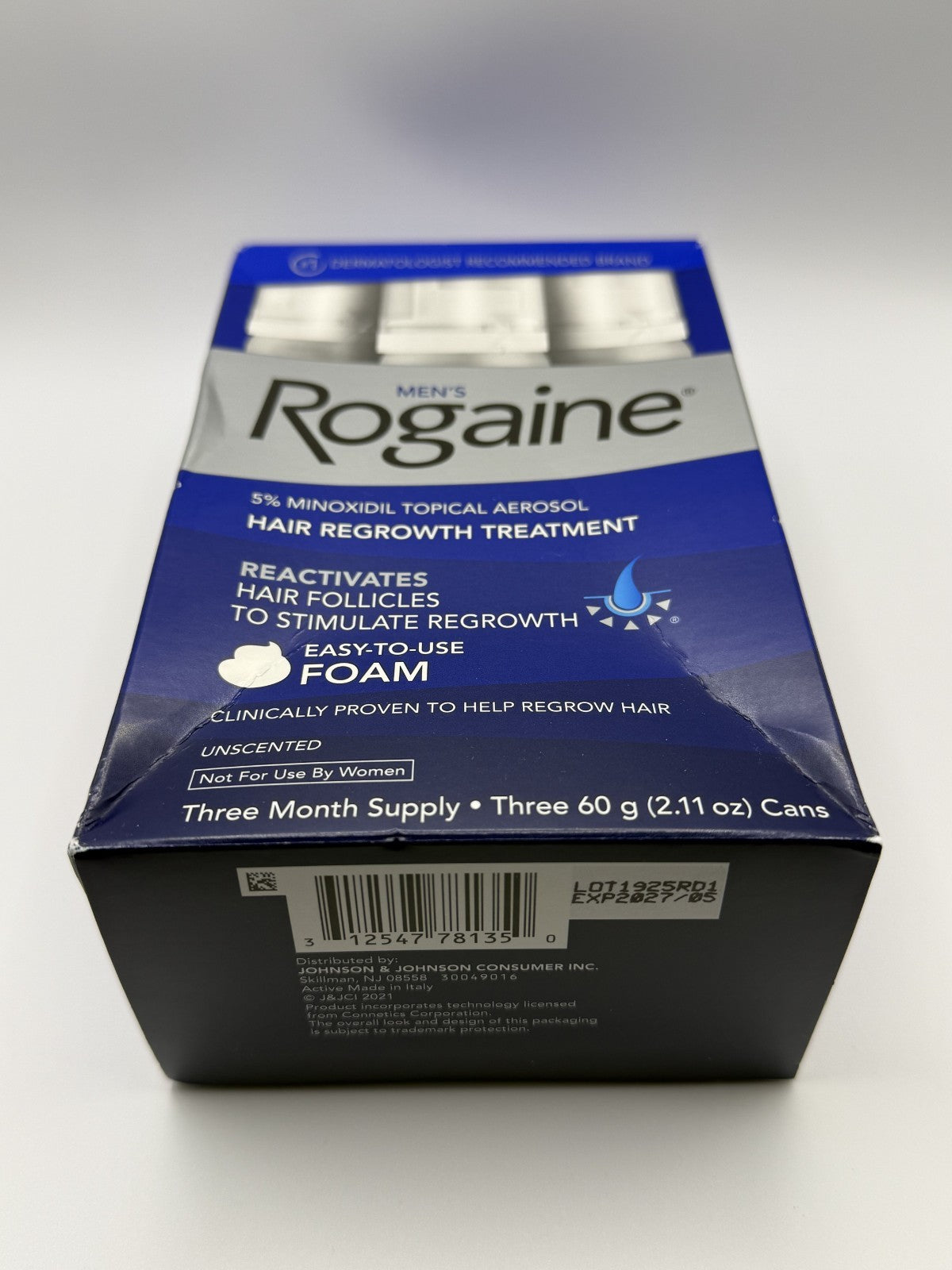 Minoxidil ROGAINE 5% Unscented Foam Hair Regrowth Treatment Pack of 3