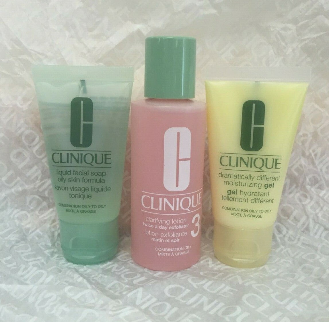 Travel Size 3-Step Skincare Set for Oily Skin - Moisturizer, Cleanser, Toner