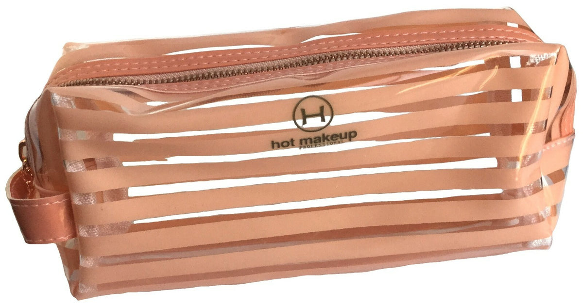 Travel Makeup Pouch - Cosmetic Bag with Water-Resistant Material, Peach