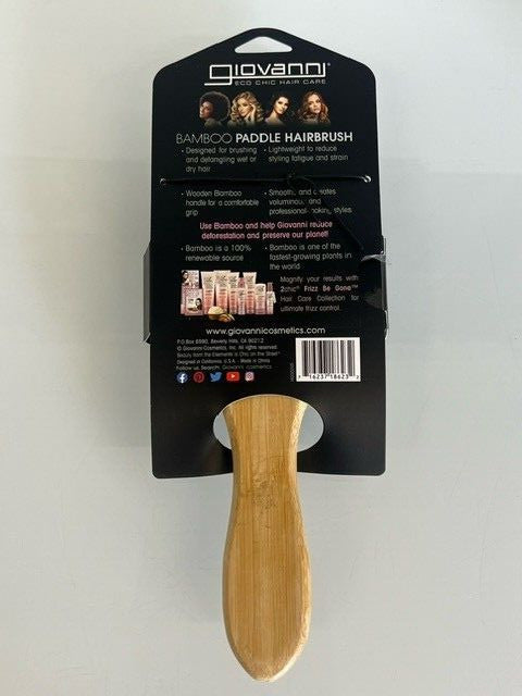 Giovanni Bamboo Paddle Hair Brush with Nylon Ball-Tipped Bristles
