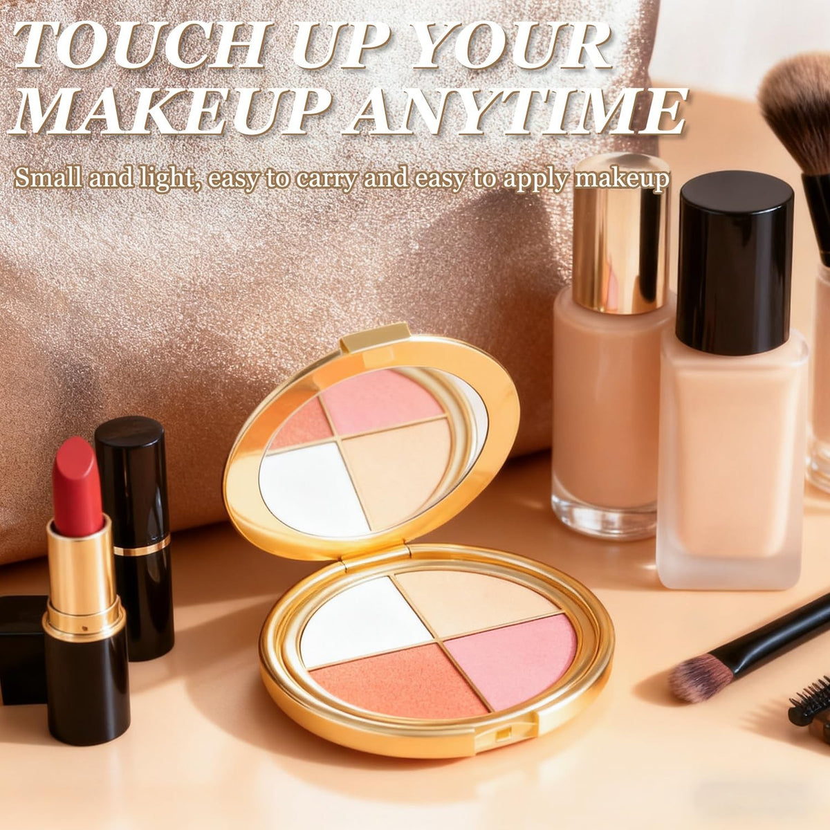 Multifunctional Eye & Cheek Makeup Palette with Highlighters and Eyeshadows