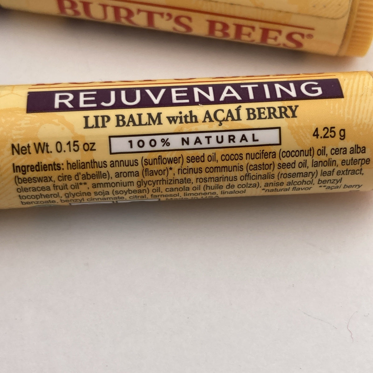 Burt's Bees Rejuvenating Lip Balm with Acai Berry - Sealed Discontinued