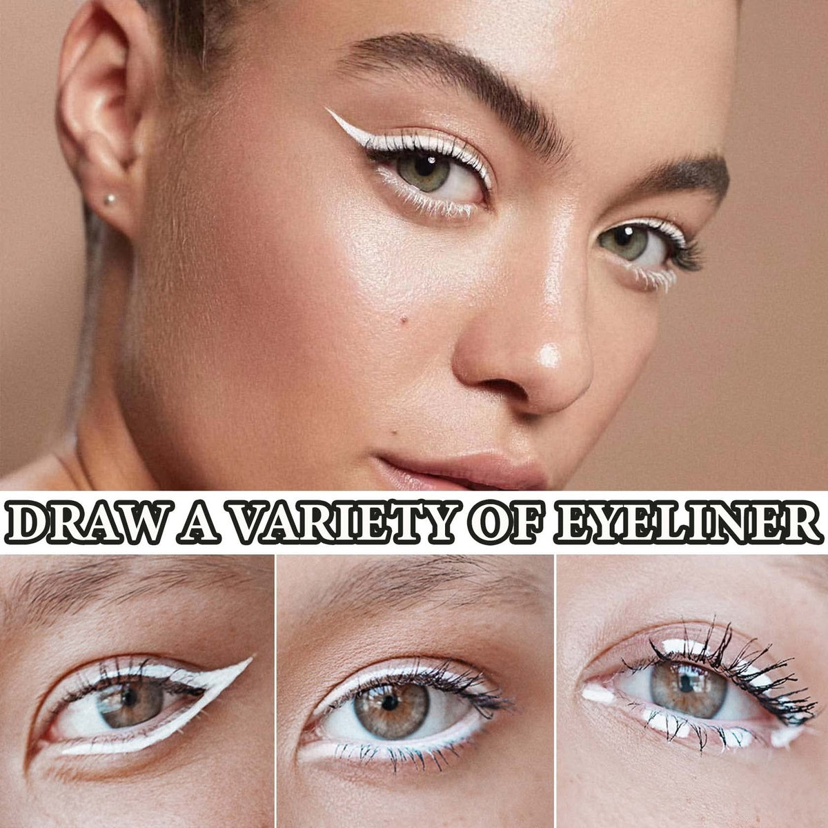White Eyeliner Pencils Set - Long Lasting Waterproof Makeup 12 Pack